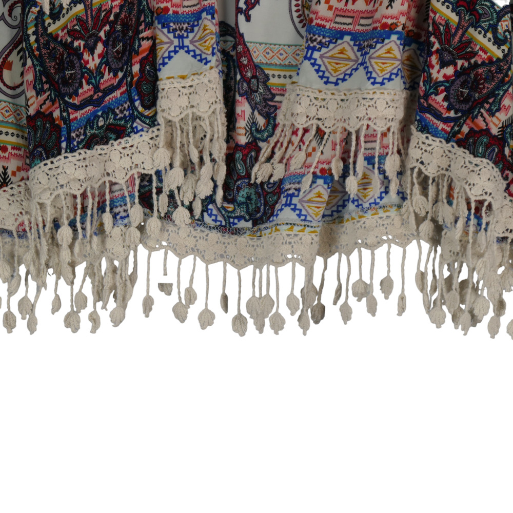 Umgee Cardigan Womens Medium Ivory Lace Fringe Boho Chic Festival Cottagecore - Picture 6 of 8